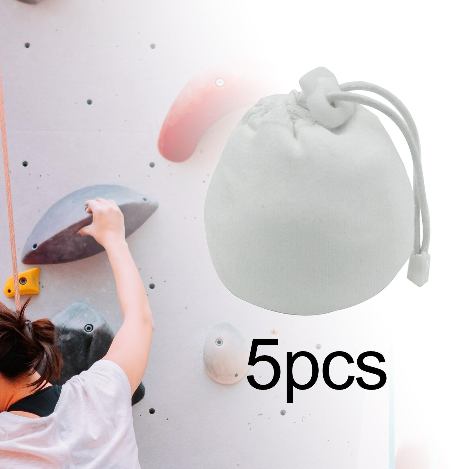 5Pcs Chalk Ball Bag Drawstring Bag with Buckle for Bouldering Deadlifting