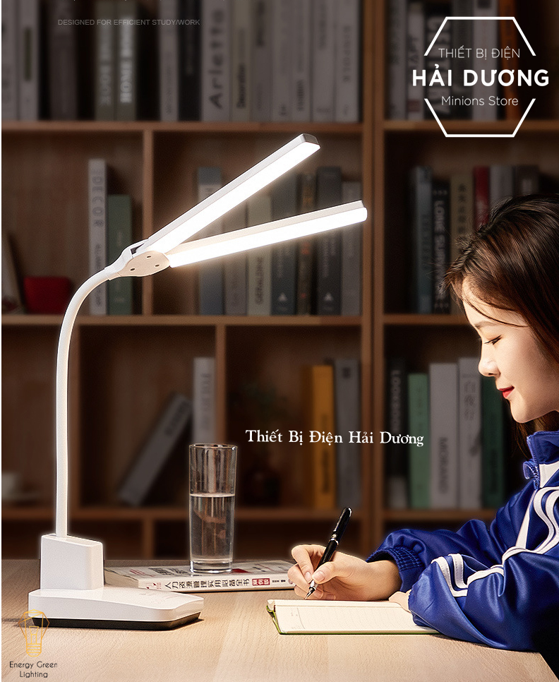 Đèn Bàn LED 2 Đầu Chiếu Sáng DB-1928 - 3 Chế Độ Ánh Sáng - Xoay 180 Độ Thay Đổi Góc Chiếu Sáng Linh Hoạt - Có Video