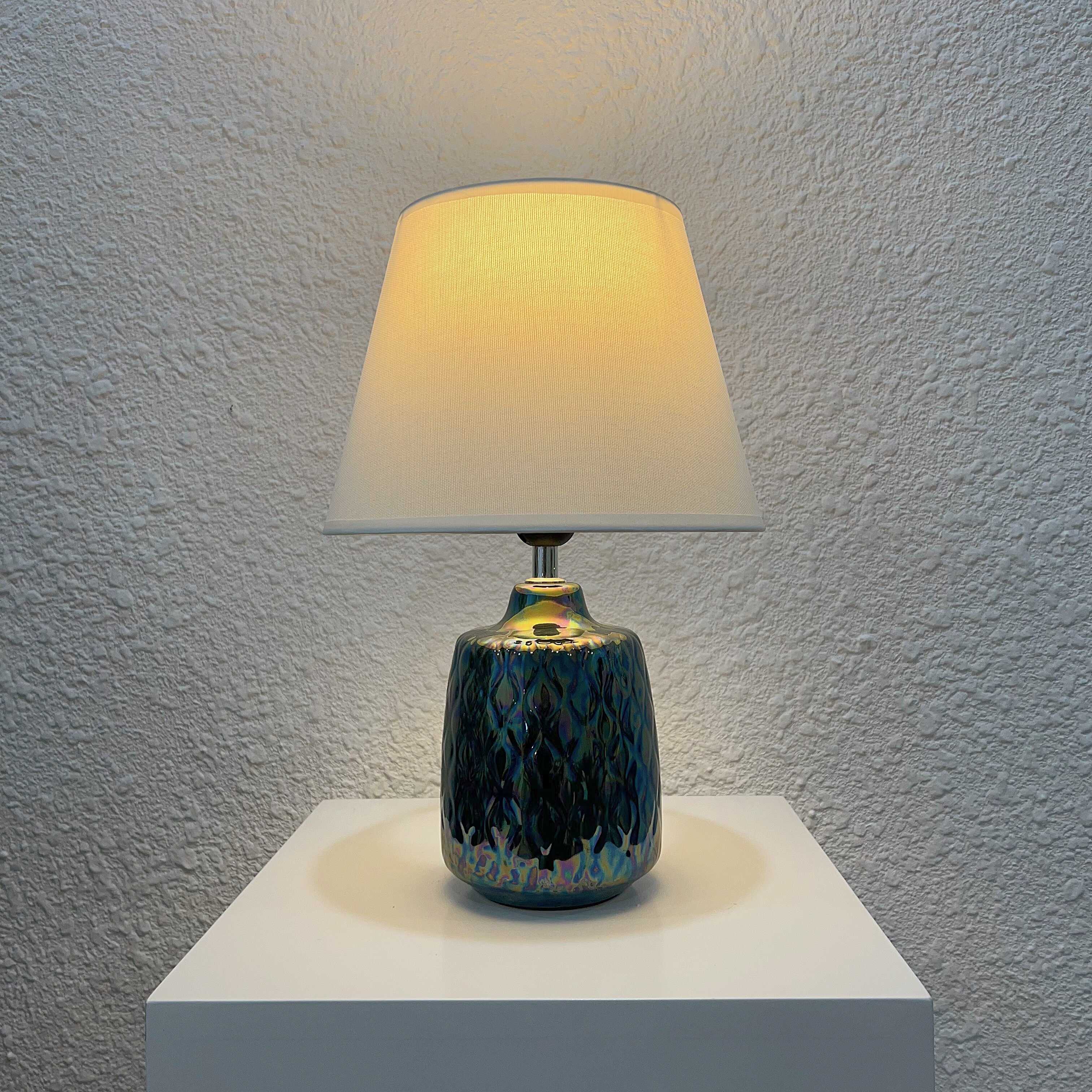 [HOT NEW] Đèn bàn đèn ngủ gốm sứ thủ công cao cấp màu xanh phủ bóng ngọc trai sang trọng DBG023