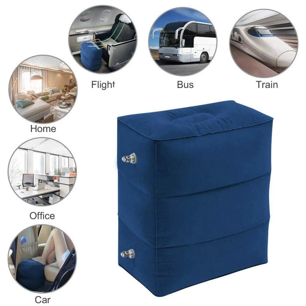 Nhựa PVC Trẻ Em Chuyến Bay Ngủ Để Chân Gối Nghỉ Ngơi Gối Trên Máy Bay Xe Bus Gối Bơm Hơi Du Lịch Chân Gối Đệm Chân