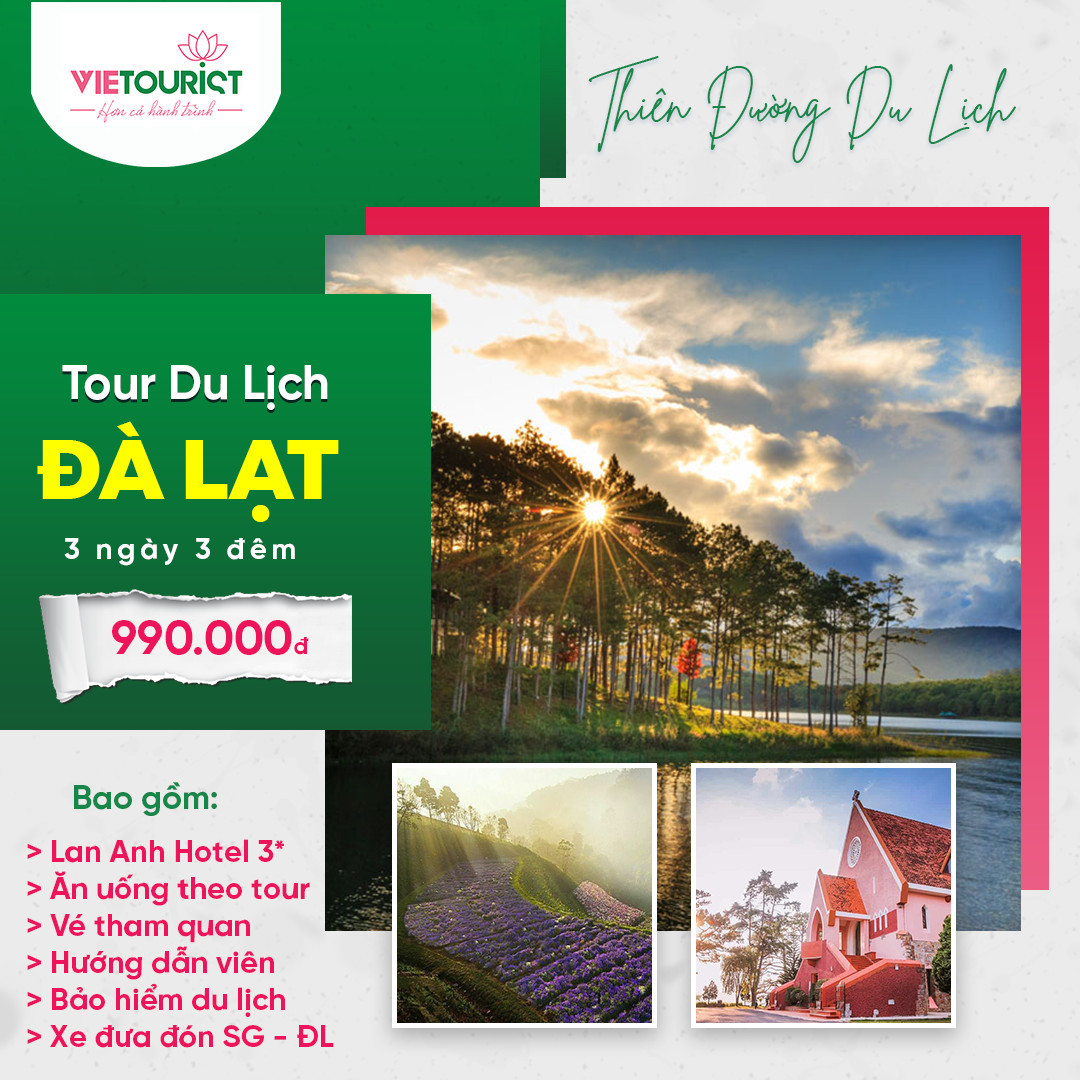 [E-Voucher] Vietourist - Tour Du Lịch Đà Lạt 3 Ngày 3 Đêm - Khám Phá Thành Phố Sương Mù