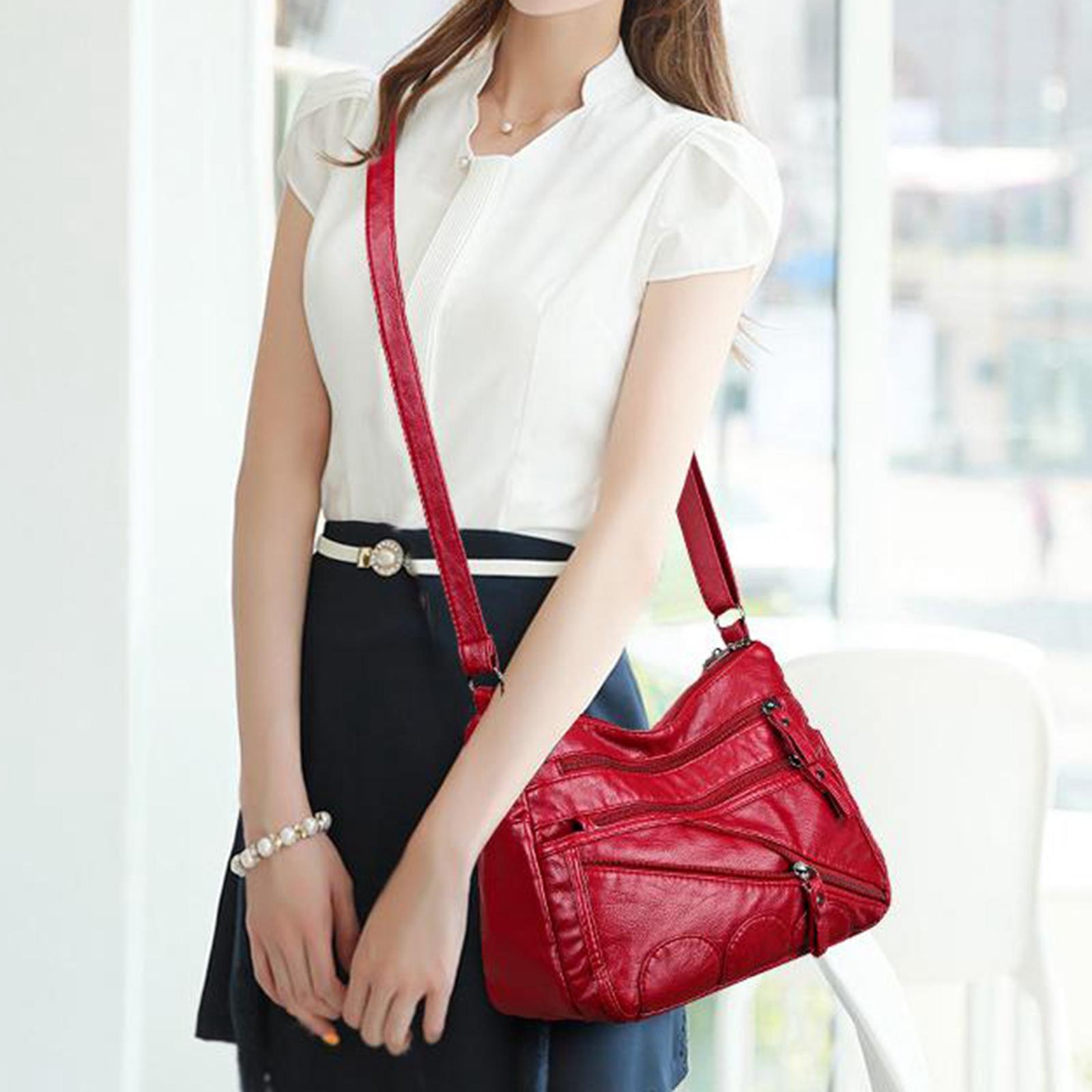 Fashion PU Shoulder Bag Large Capacity Adjustable Shoulder Strap for Casual