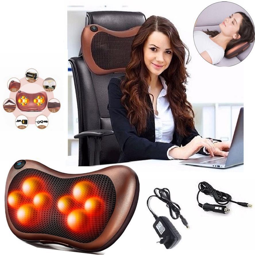 Máy Massage Cổ, Gối Massage Cổ Hồng Ngoại 8 Bi Cao Cấp Hàn Quốc,