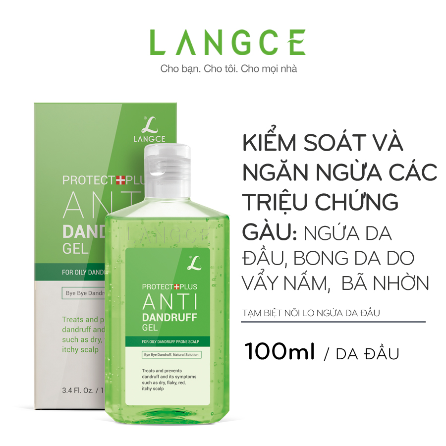 Gel Gội Sạch Vẩy Nấm, Gàu Hết Ngứa 100ml TẶNG Kem Làm Rụng Lông Trắng Da 20ml LANGCE