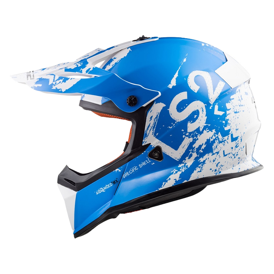 Mũ Bảo Hiểm Fullface Off Road LS2 MX437 Fast Spot White Blue