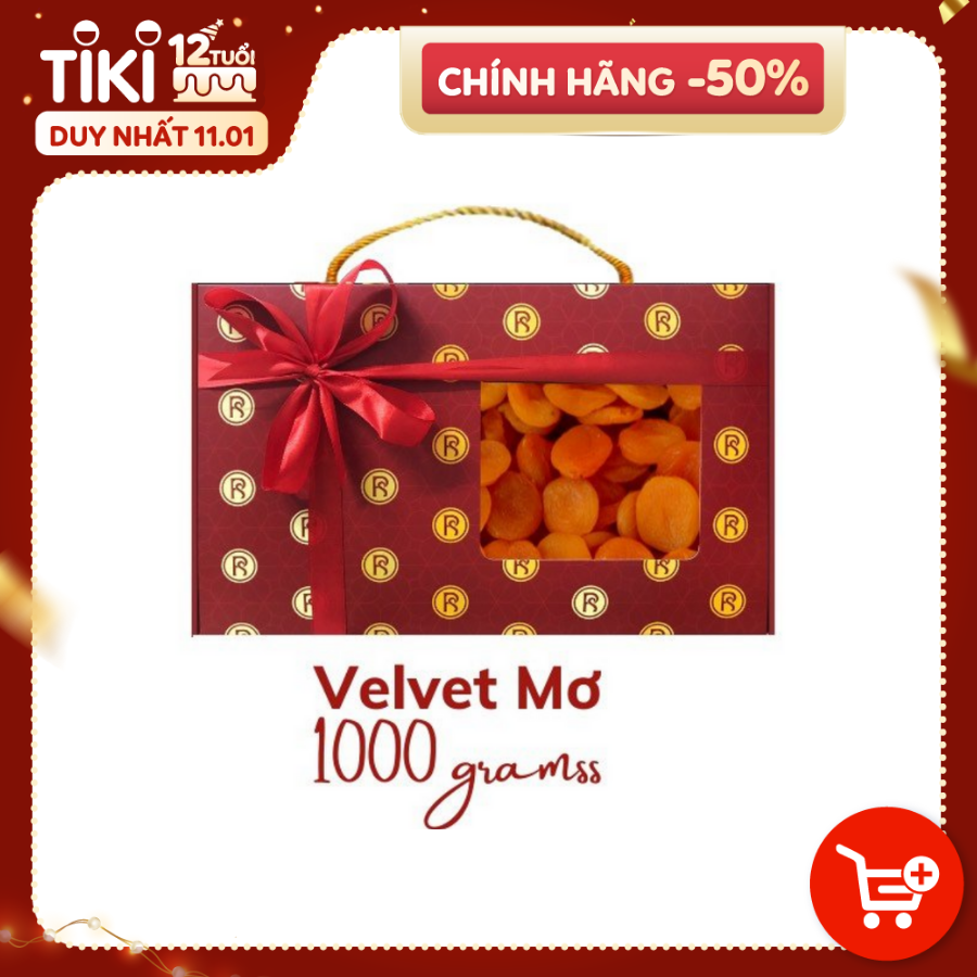 Hộp Quà Velvet Mơ Sấy Dẻo REAL FOOD (1000g/Hộp)