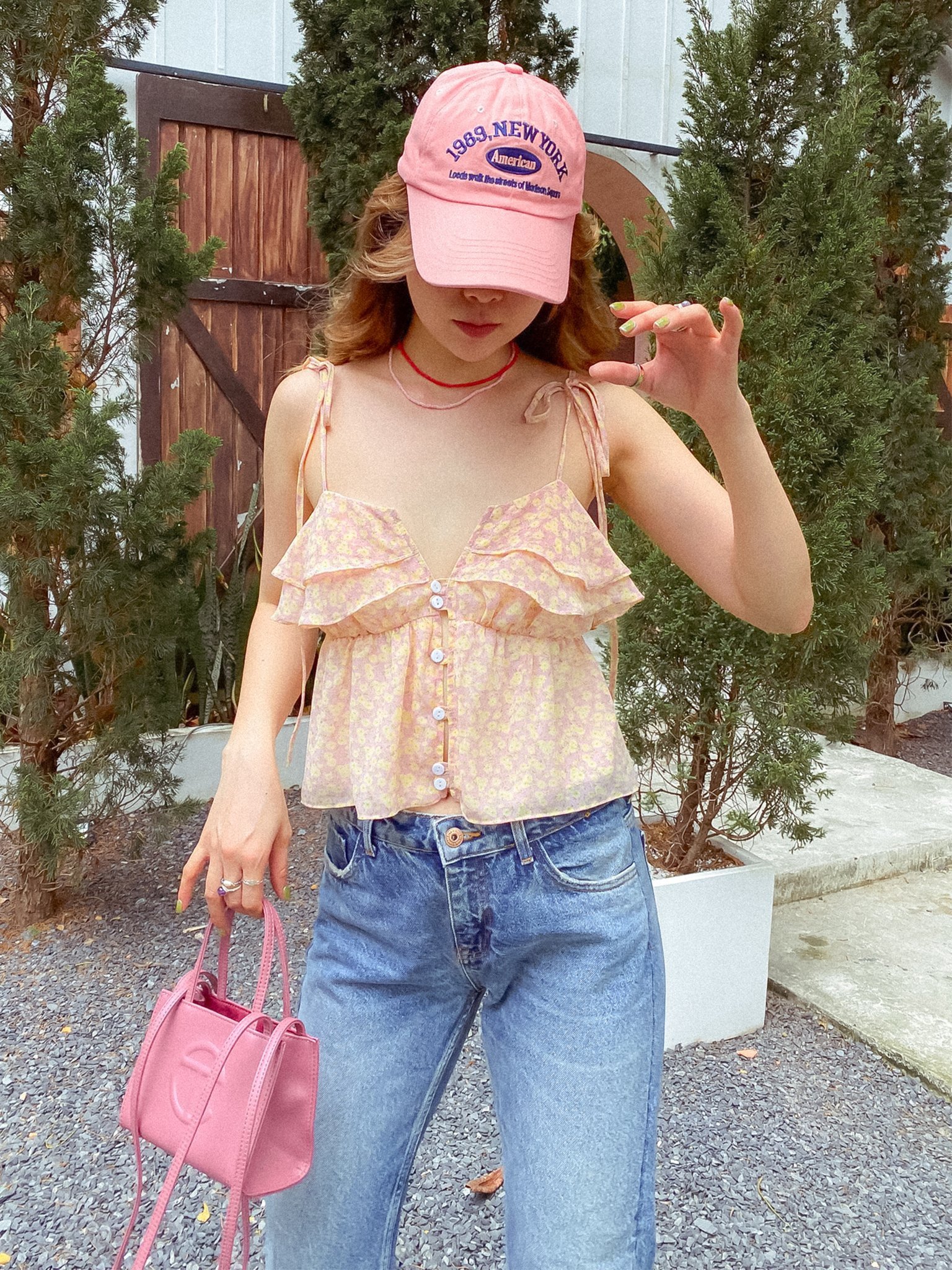 Áo hai dây hoạ tiết hoa Chiko top Gem Clothing SP060680