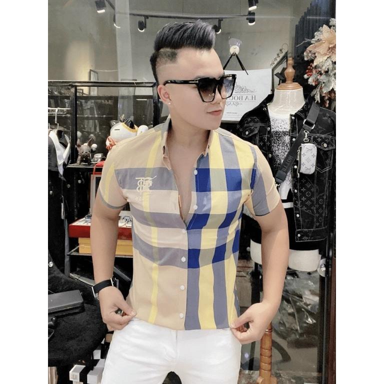 (HCM) ÁO SƠ MI NAM CARO NGẮN TAY BUBBERYY THỜI TRANG LUXURY ĐẲNG CẤP CHO ANH EM - HOTTREND 2022 THỜI TRANG NAM 1986