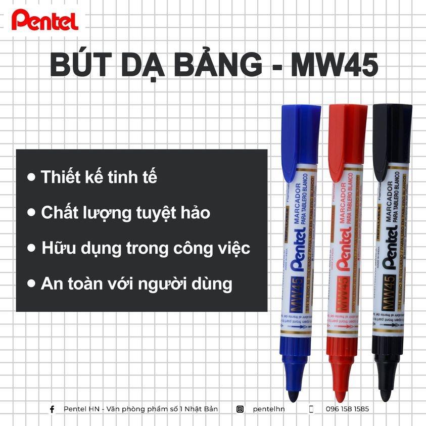 Hộp 12 Bút viết bảng Pentel MW45- Hàng chính hãng Pentel Nhật