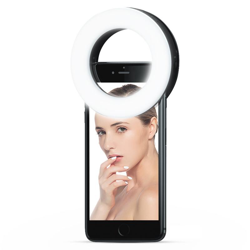 Đèn Led Tròn Gắn Điện Thoại Hỗ Trợ Chụp Ảnh Selfie 3 Màu