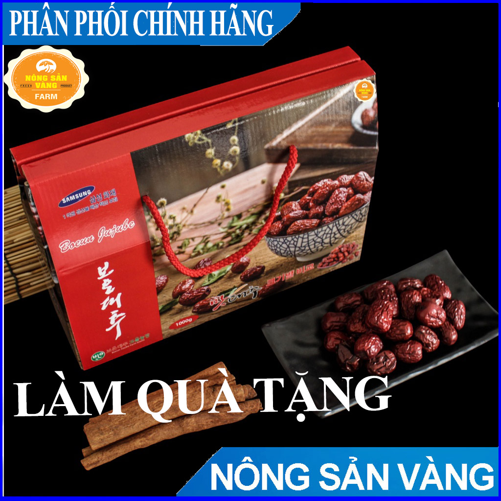 TÁO ĐỎ HÀN QUỐC MẪU CAO CẤP JUJUBE 1KG LUÔN HỘP - NÔNG SẢN VÀNG