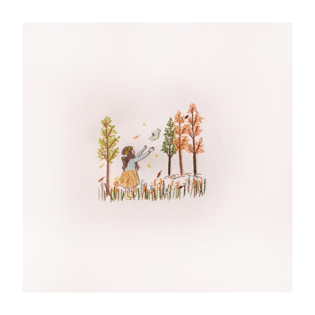 Stamped Embroidery Kit For Beginner Colorful Life Pattern DIY Home Decor 1