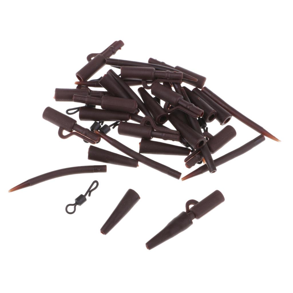 40pcs Carp Fishing Tackle Safety Lead Clips Quick Swivels Anti- Sleeve Kit
