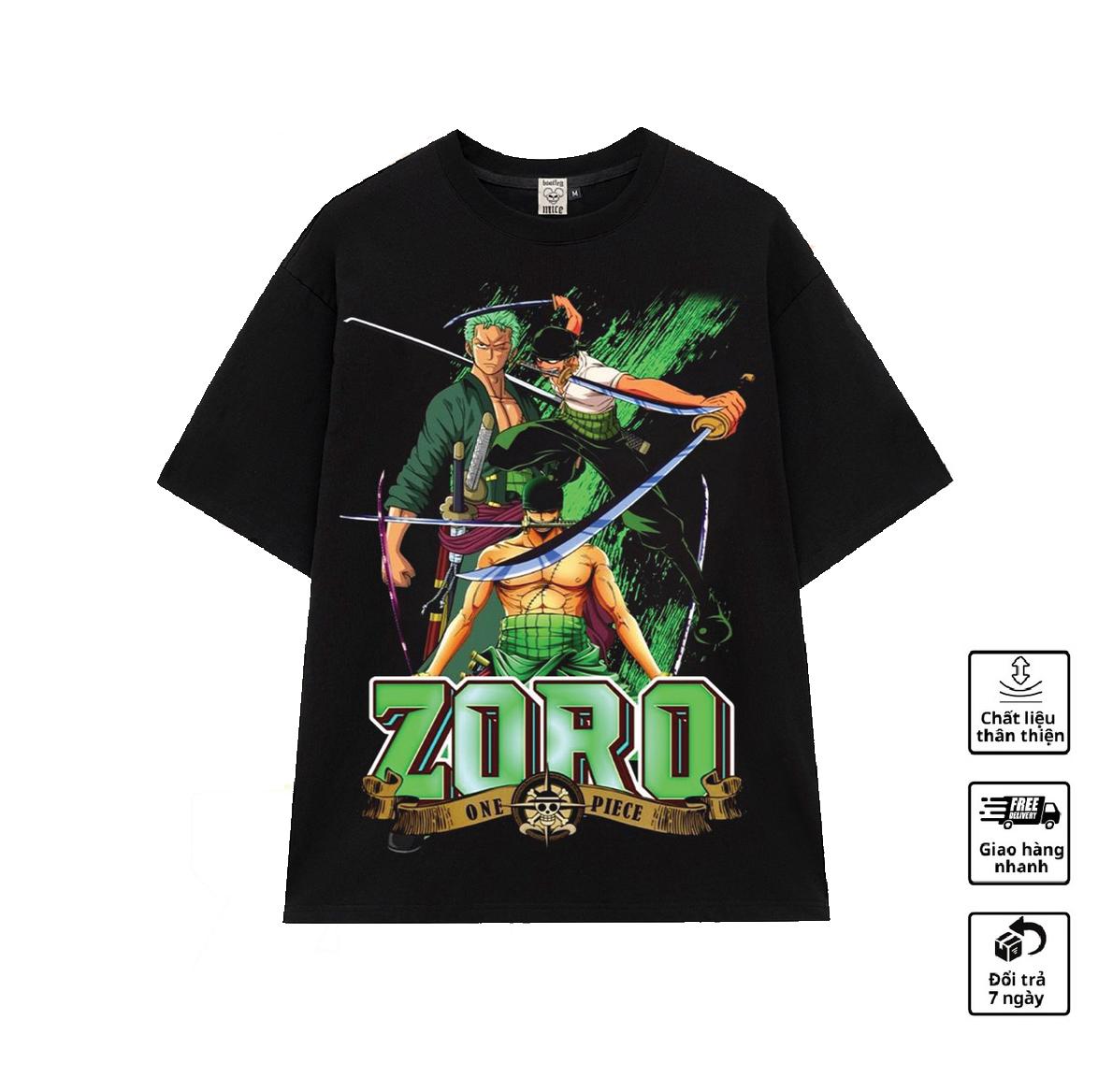 [UNISEX.GENZ]  Áo Anime In Hình One Piece Cực Chất  Oversize Unisex Nam Nữ Tay