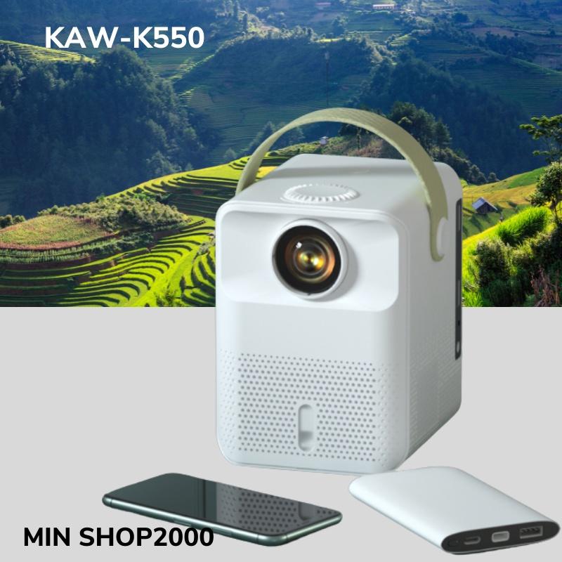 Máy chiếu phim mini, Máy chiếu mini KAW-K550, Kết nối điện thoại máy tính, kết nối wifi, thay thế 1 chiếc Smart TV