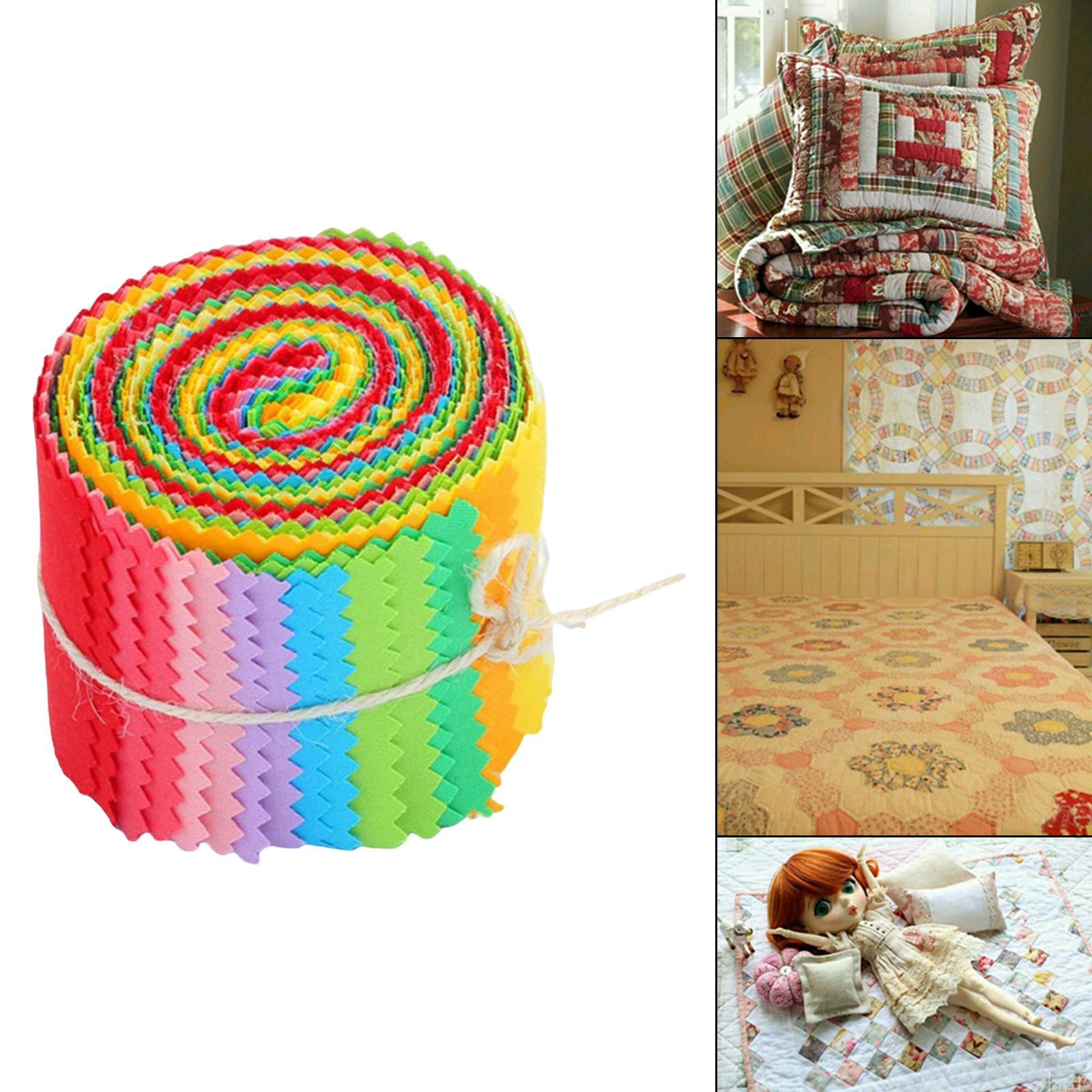 Colorful Roll Up Cotton Fabric Strips Bundles 20Pcs