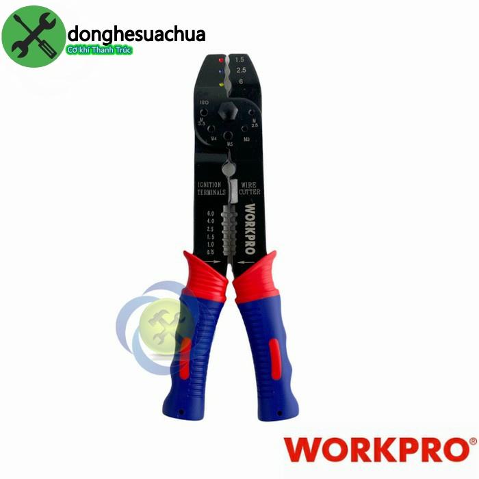 Kìm tuốt bấm cos dây điện Workpro W091002