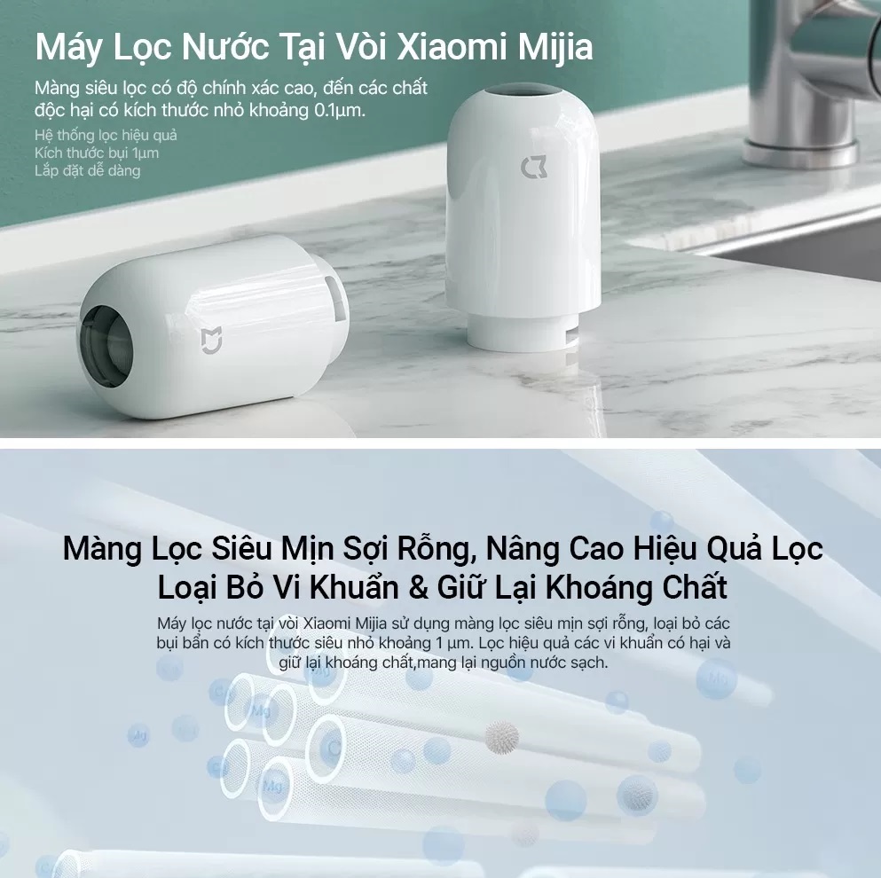 Máy lọc nước tại vòi Xiaomi Sothing MUL11 tặng kèm 4 lõi lọc- Hàng chính hãng