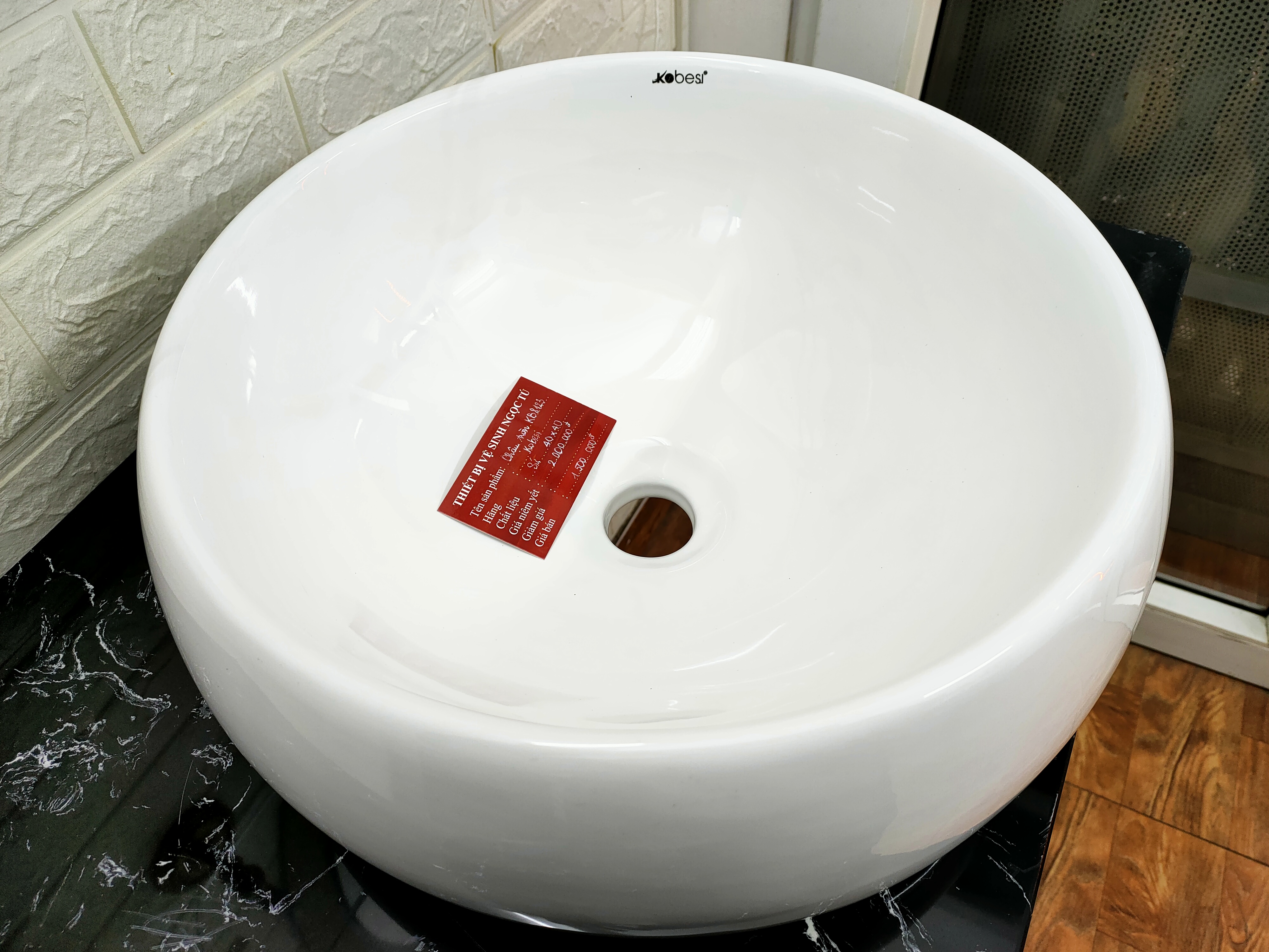 Chậu lavabo đặt bàn TRÒN,TRẮNG  GROVES GRLV8123 (410x410x150)