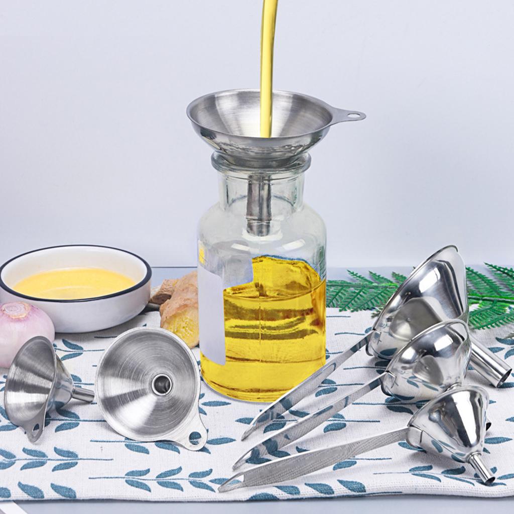 Set of 3 Stainless Steel Kitchen Funnels for Transferring