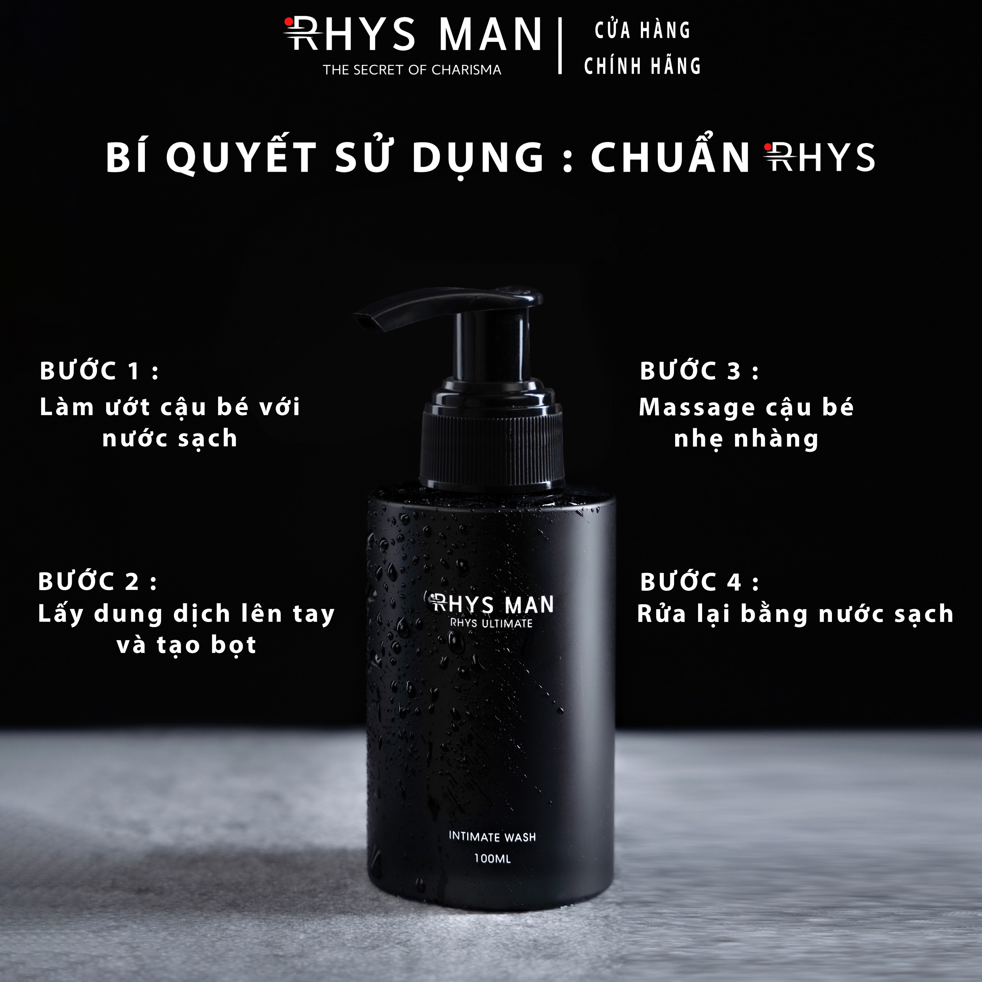 Dung dịch vệ sinh nam giới RHYS MAN hương bạc hà Rhys Ultimate 100ml