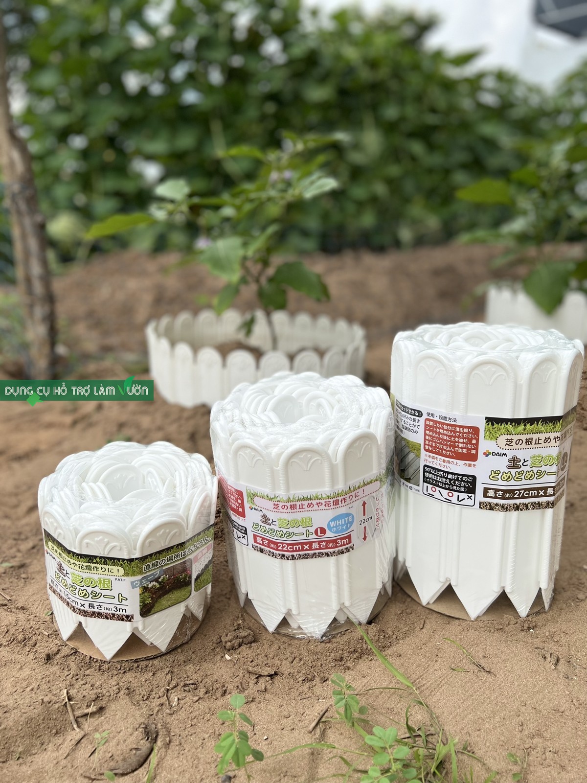 HÀNG RÀO NHỰA CAO 22CM, DÀI 3 MET - TRẮNG