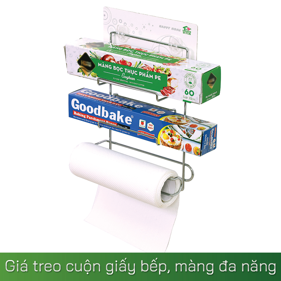 Giá treo cuộn giấy bếp, màng đa năng