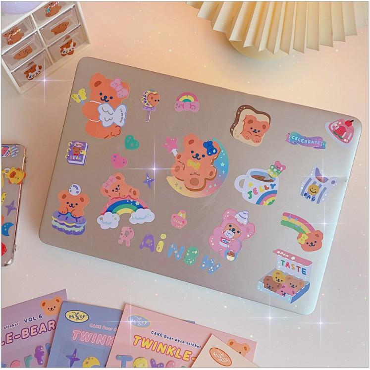 Sticker gấu dễ thương chống thấm nước, nhãn dán đẹp SUNNYSTORE