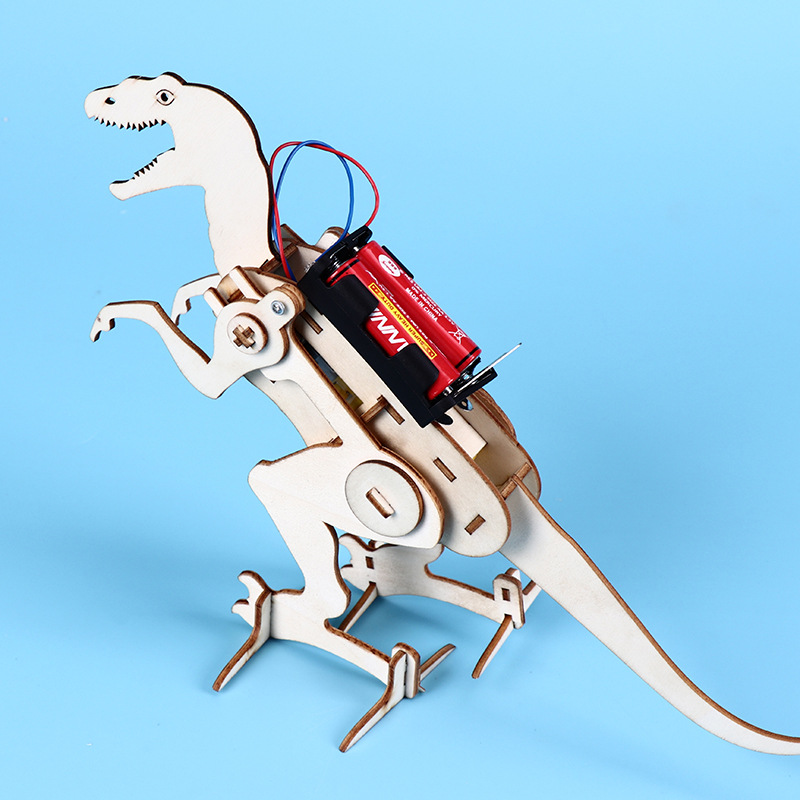 Bộ đồ chơi khoa học tự làm robot tự động khủng long bạo chúa bằng gỗ – DIY Wood Steam