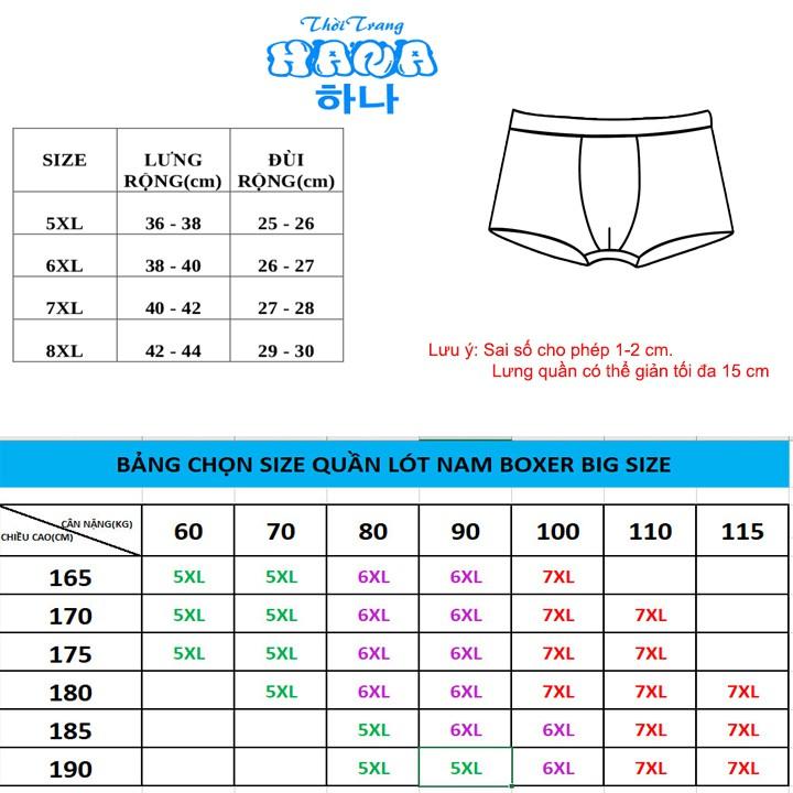 Combo 4 Quần lót nam boxer đùi cotton lụa sữa cao cấp BIG SIZE SIZE LỚN quan lot nam quần sip nam 65-120 kg