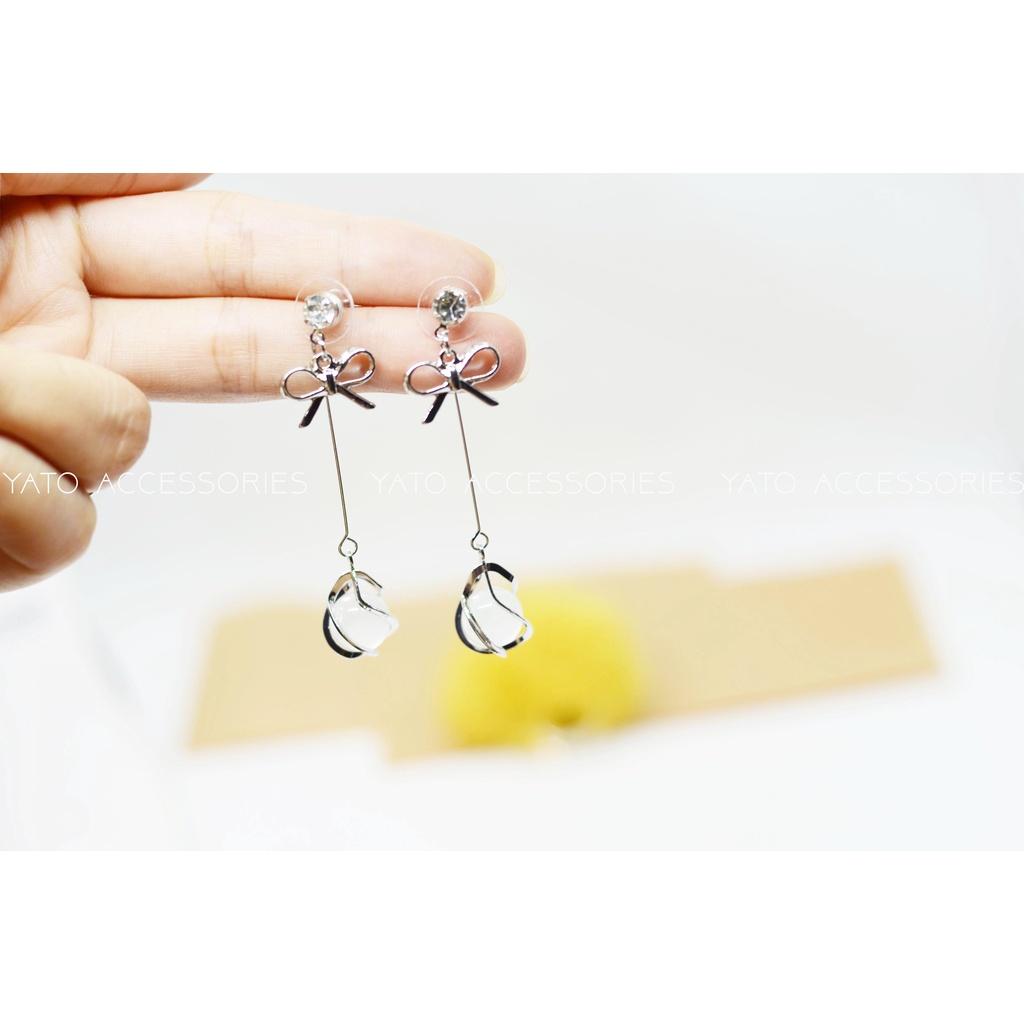 BÔNG TAI BẠC S925 hình giọt nước thời trang Hàn Quốc sang trọng
