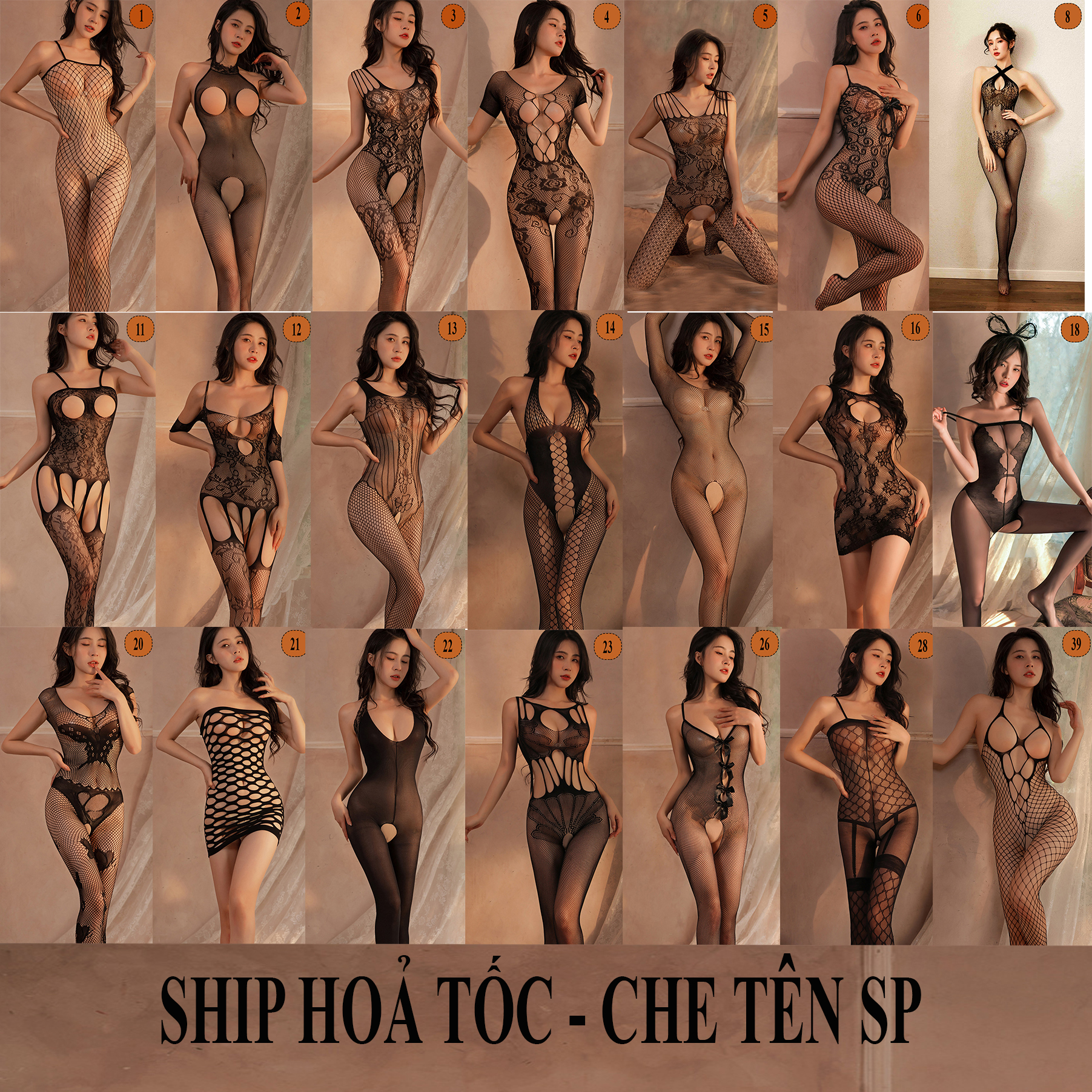 Đồ ngủ sexy cosplay lưới xuyên thấu - bodysuit gợi cảm B87