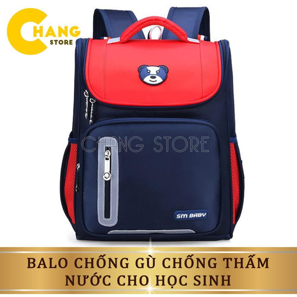 Balo học sinh, balo chống gù cho bé không thấm ướt, nhiều ngăn thông minh SM BABY