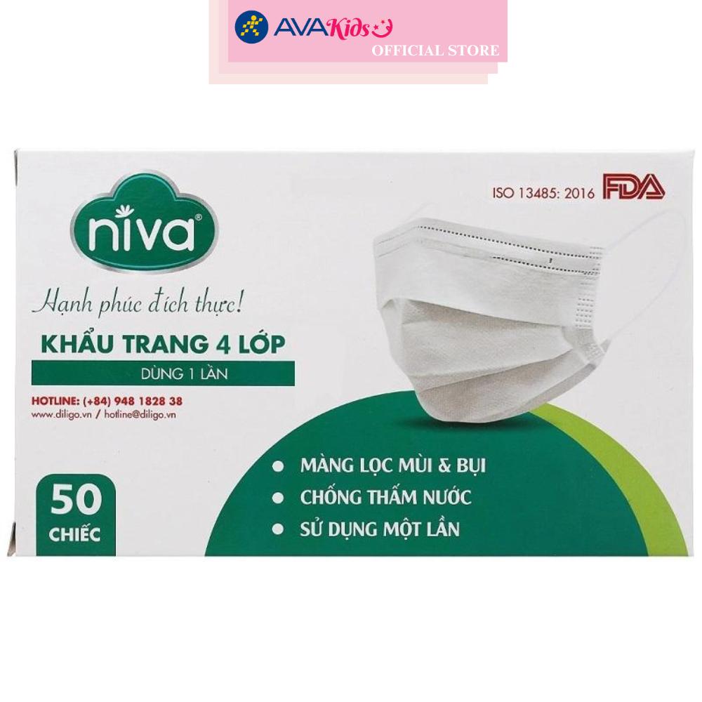 Khẩu trang Niva 4 lớp SMS hộp 50 cái