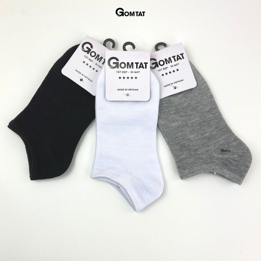 Tất Trơn Cổ Ngắn Nam Nữ GOMTAT, Vớ Cổ Ngắn Unisex Trơn Màu Vải Cotton Chuẩn Xuất Nhật - VOTRON-VNXK