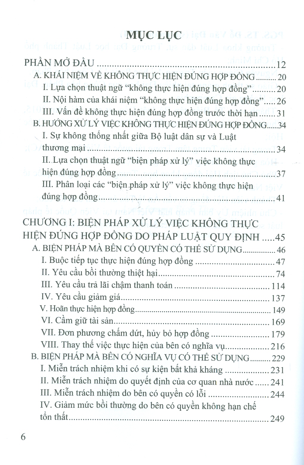 CÁC BIỆN PHÁP XỬ LÝ VIỆC KHÔNG THỰC ĐÚNG HỢP ĐỒNG TRONG PHÁP LUẬT VIỆT NAM (Sách chuyên khảo)