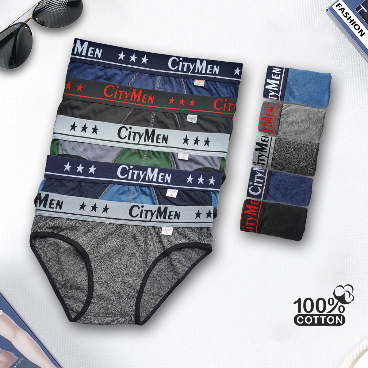 Quần Lót Nam tam giác vải cotton 2 chiều lưng CITYMEN, đồ lót - LMTK-CTM2C