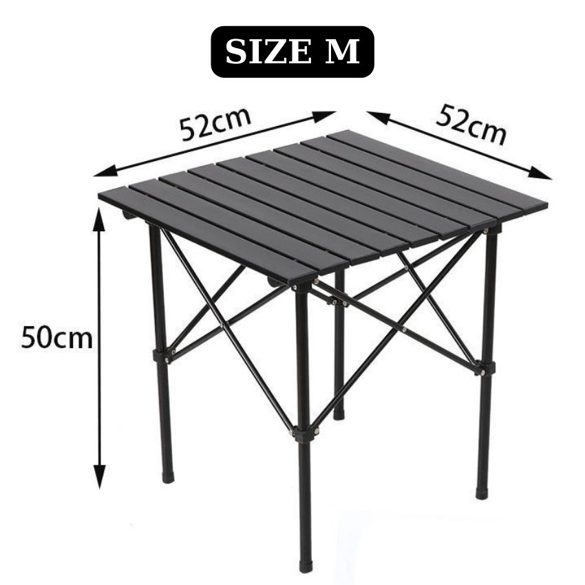 Bàn nhôm dã ngoại gấp gọn cắm trại câu cá nhiều kích thước chất liệu thép carbon chịu lực