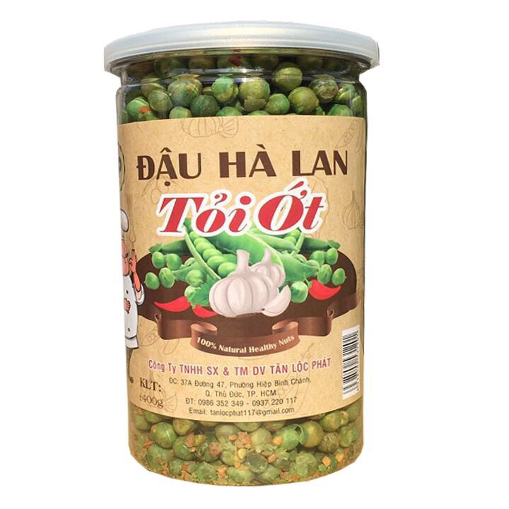 ĐẬU HÀ LAN TỎI ỚT SẤY GIÒN - HŨ PET 500G