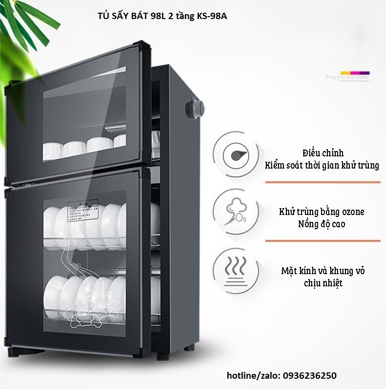 Tủ sấy bát 2 tầng KS-980A dung tích 98 lít