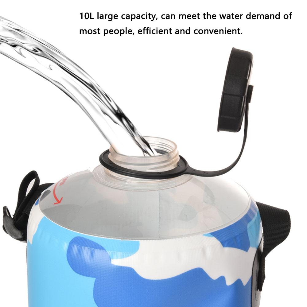 Túi tắm ngoài trời 10L bằng nhựa Túi tắm ngoài trời PVC có bơm khí và vòi phun nước