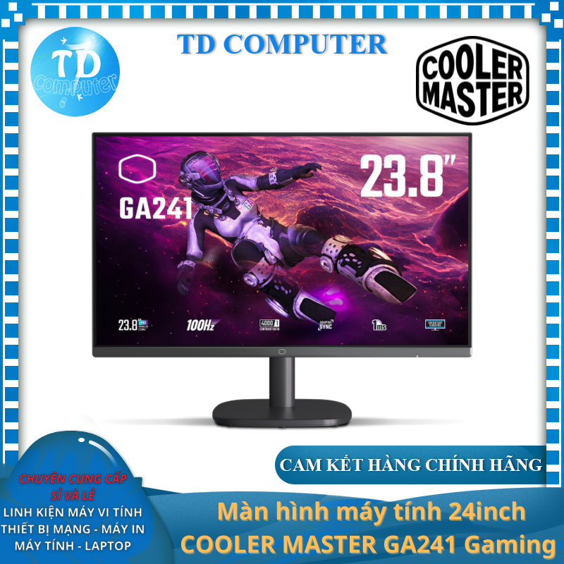 Màn hình máy tính 24inch COOLER MASTER GA241 Gaming (23.8&quot; VA FHD 100Hz, HDMI+VGA) - Hàng chính hãng NetWork Hub phân phối