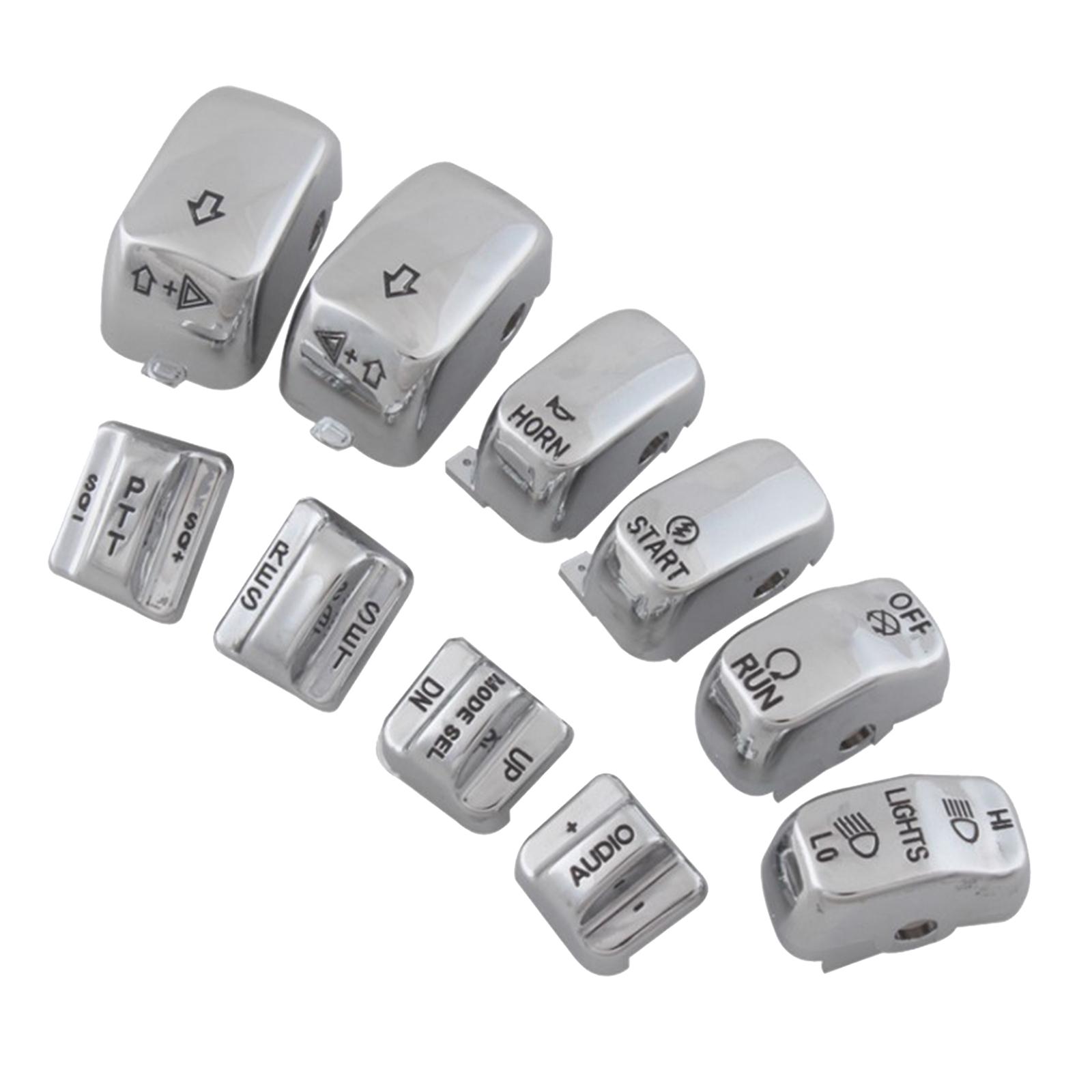 10 Pieces Motorcycles Hand Control Switch Button Caps Compatible for Harley Electra Glide 96-12