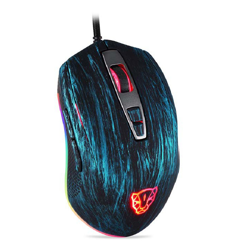 Chuột game thủ Motospeed V60 RGB Gaming mouse có LED  thay đổi theo DPI - Màu Xanh - Hàng Chính Hãng