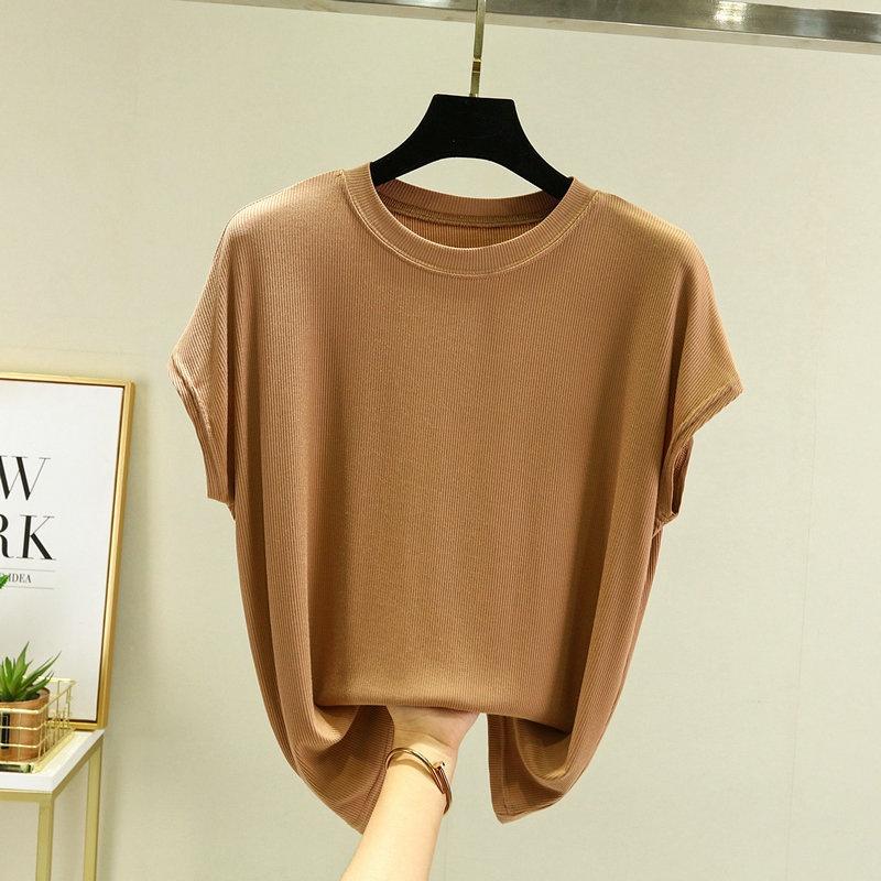 Áo thun cổ tròn vải Modal tự nhiên mát lạnh, áo phông nữ cộc tay mặc mùa hè mã VAA0431