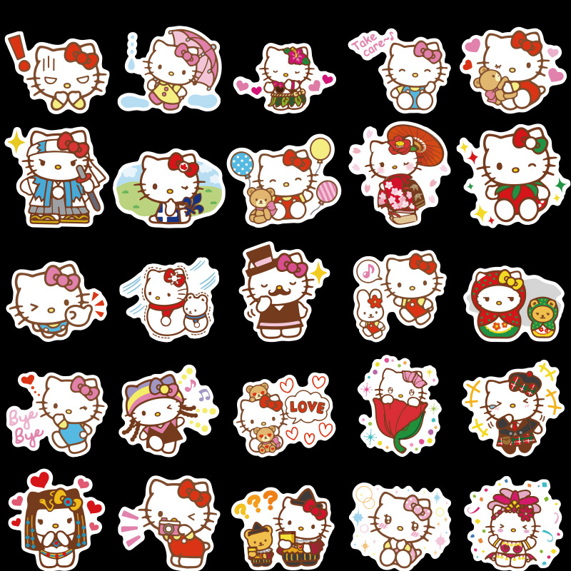 Sticker 50 miếng hình dán Hello Kitty