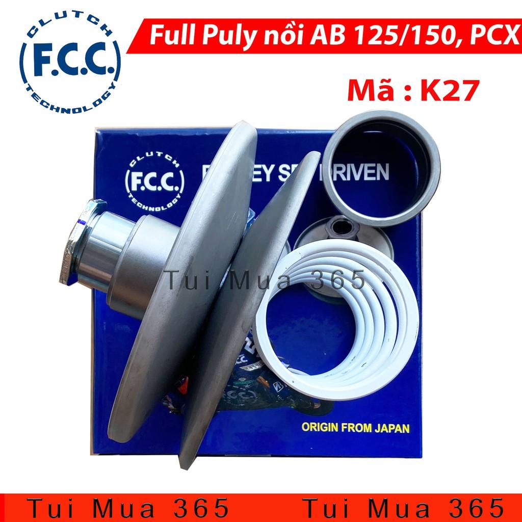 Full Bộ Puly FCC Nồi Sau Xe Japan Dùng Cho Honda PCX, Air Blade 125, Lead 125, SH Mode K27 Tặng Lò Xo và Chụp Lò Xo