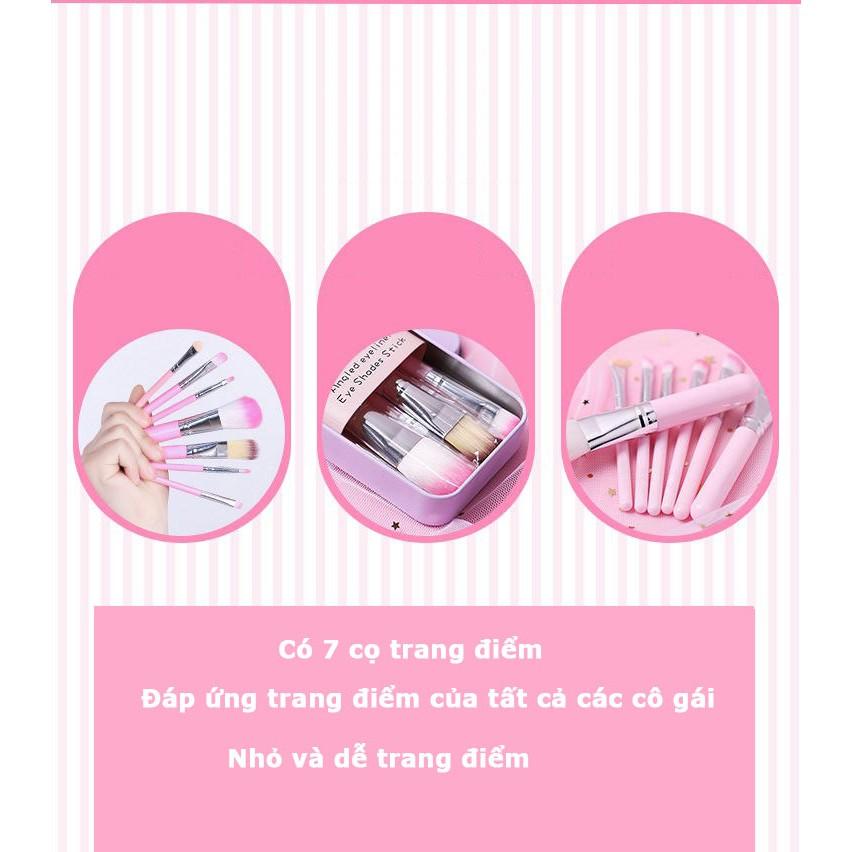 Bộ Cọ Makeup &quot; Prssent for Angel&quot; hộp thiếc mini siêu tiện lợi ( 7 cây )