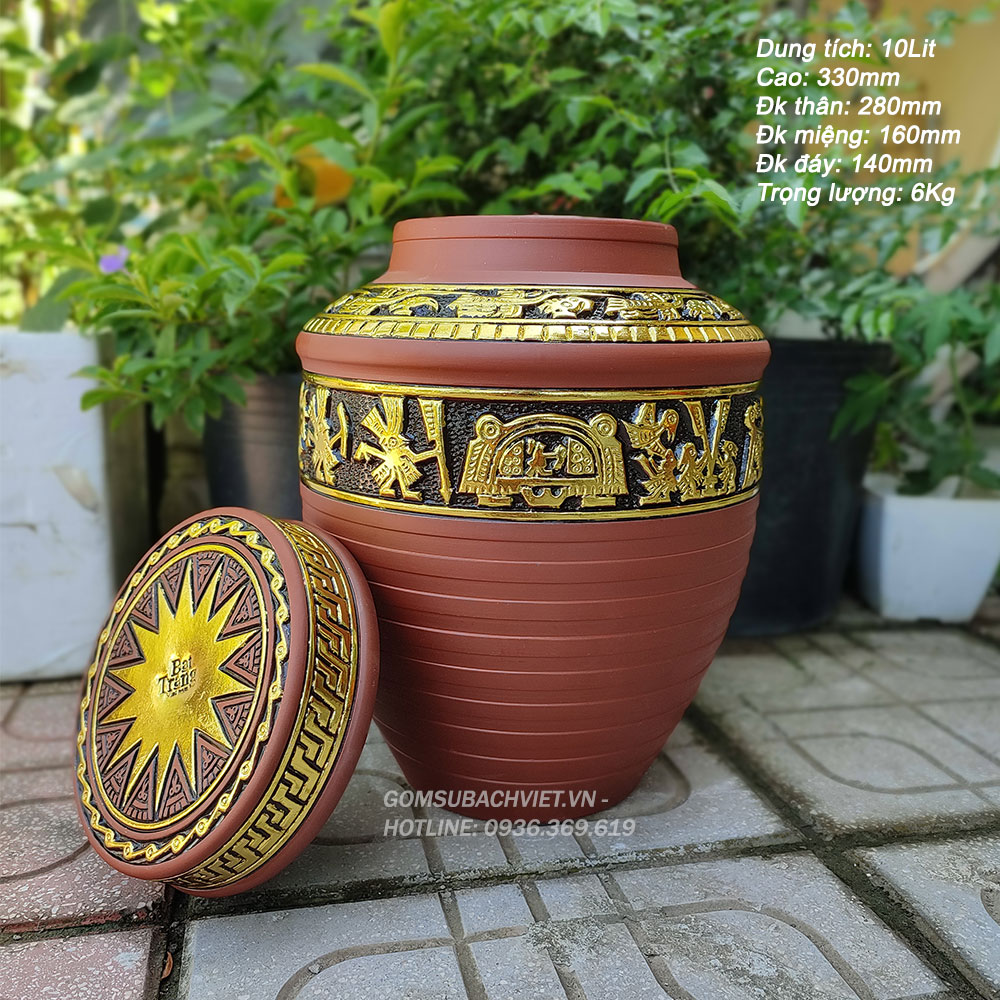 Chum sành dát vàng cao cấp Bát Tràng