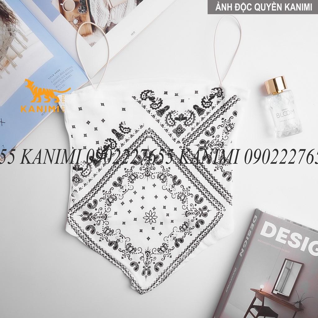 Áo 2 dây nữ thổ cẩm họa tiết Kanimi - áo yếm nữ hai màu siêu hot - AN05